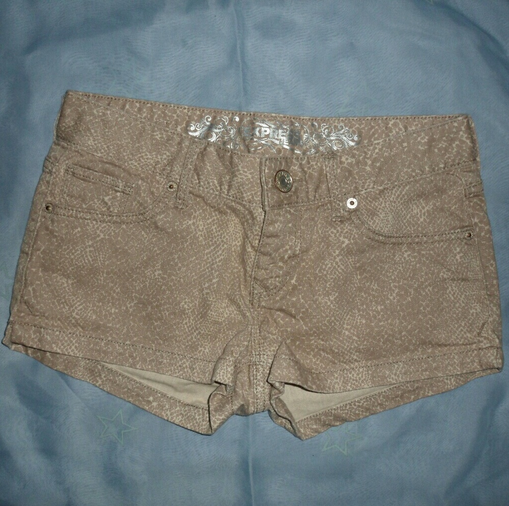 Express snakeskin print shorts